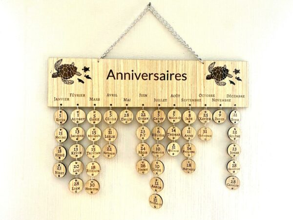 Tableau Anniversaires à personnaliser