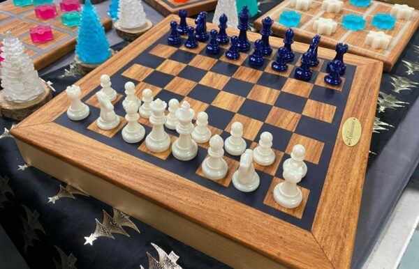 Jeux d'échec avec coffre de rangement Bleu