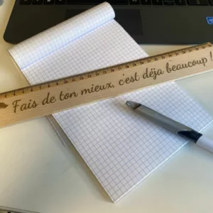 Règle en Hêtre 30cm "Fait de ton mieux, ..."