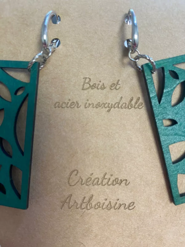 Boucles d'oreilles dormeuse argenté – Image 2
