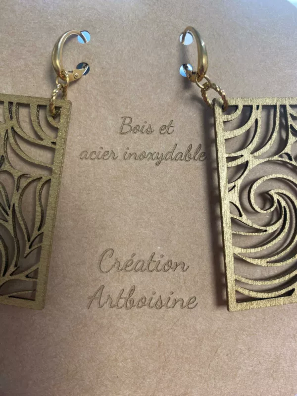 Boucles d'oreilles dormeuse doré – Image 2