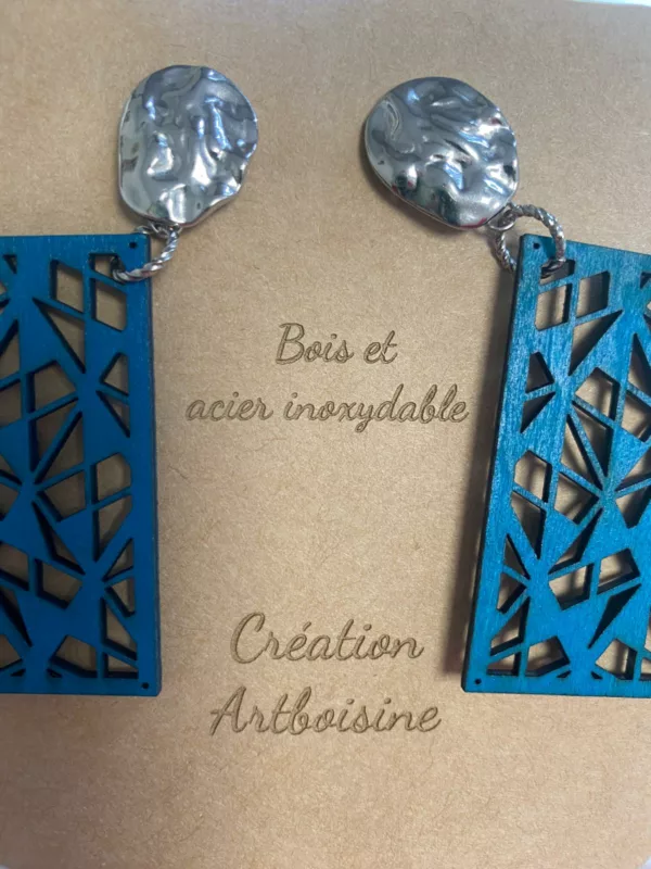 Boucles d'oreilles Clou martelé argent – Image 2