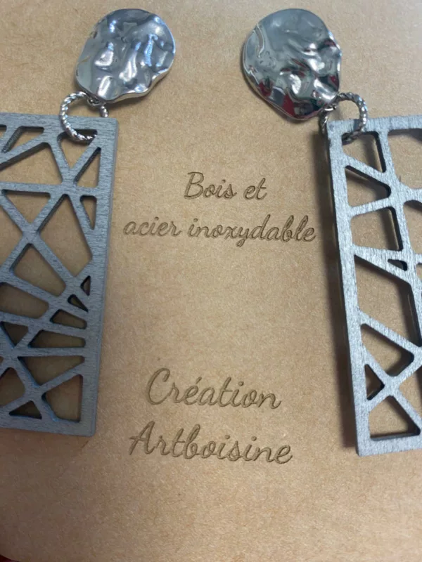 Boucles d'oreilles Clou martelé argent – Image 2