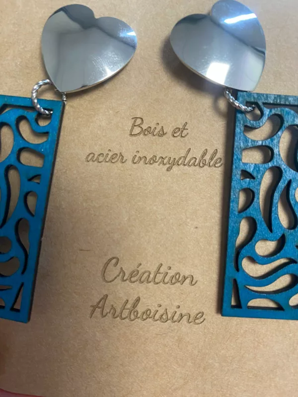 Boucles d'oreilles Clou Coeur Argent – Image 2