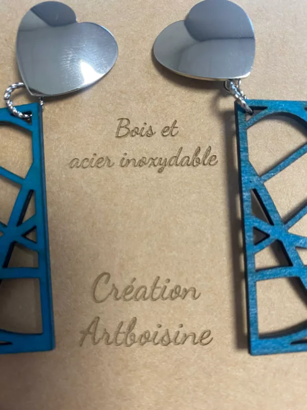 Boucles d'oreilles Clou Coeur Argent – Image 2