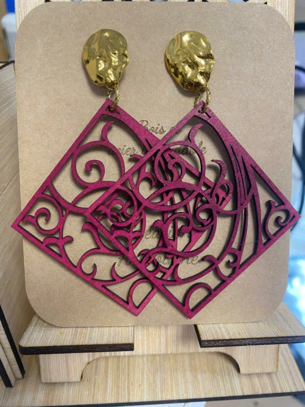 Boucles d'oreilles Clou martelé doré