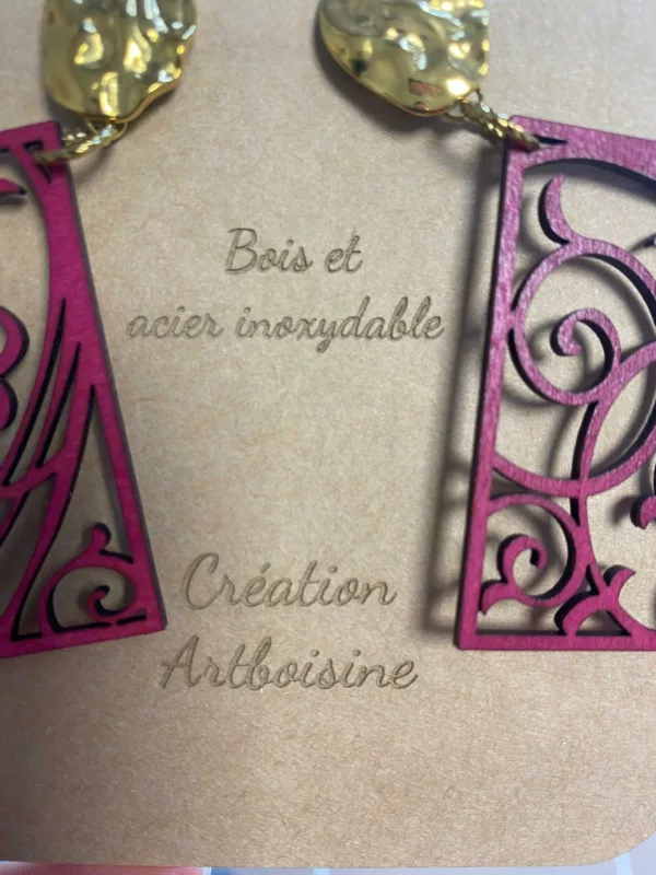 Boucles d'oreilles Clou martelé doré – Image 2