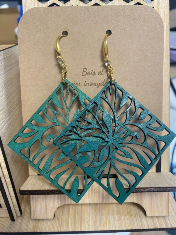 Boucles d'oreilles Crochet strass doré